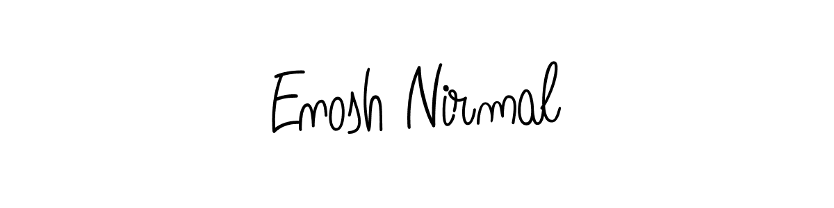 Enosh Nirmal stylish signature style. Best Handwritten Sign (Angelique-Rose-font-FFP) for my name. Handwritten Signature Collection Ideas for my name Enosh Nirmal. Enosh Nirmal signature style 5 images and pictures png