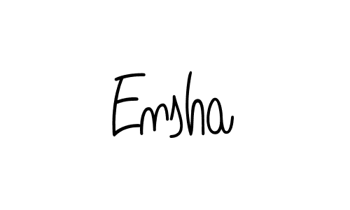 Use a signature maker to create a handwritten signature online. With this signature software, you can design (Angelique-Rose-font-FFP) your own signature for name Ensha. Ensha signature style 5 images and pictures png