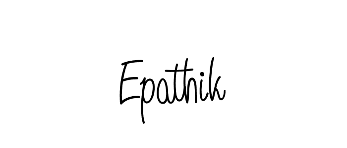 Use a signature maker to create a handwritten signature online. With this signature software, you can design (Angelique-Rose-font-FFP) your own signature for name Epathik. Epathik signature style 5 images and pictures png
