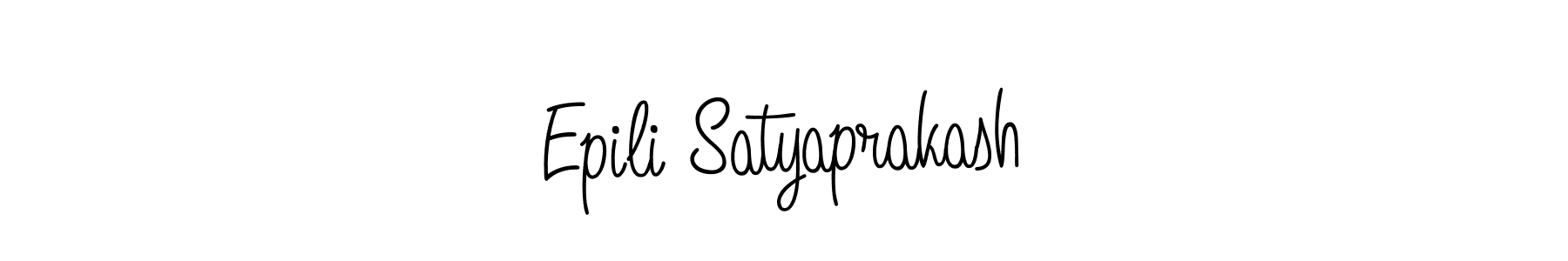 Design your own signature with our free online signature maker. With this signature software, you can create a handwritten (Angelique-Rose-font-FFP) signature for name Epili Satyaprakash. Epili Satyaprakash signature style 5 images and pictures png