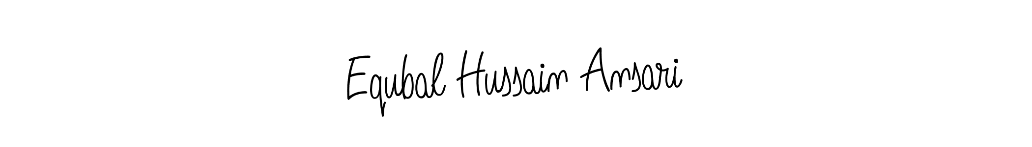 Make a beautiful signature design for name Equbal Hussain Ansari. With this signature (Angelique-Rose-font-FFP) style, you can create a handwritten signature for free. Equbal Hussain Ansari signature style 5 images and pictures png