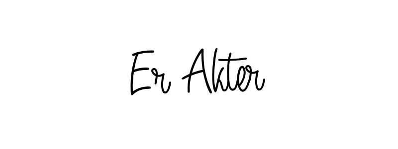 The best way (Angelique-Rose-font-FFP) to make a short signature is to pick only two or three words in your name. The name Er Akter include a total of six letters. For converting this name. Er Akter signature style 5 images and pictures png