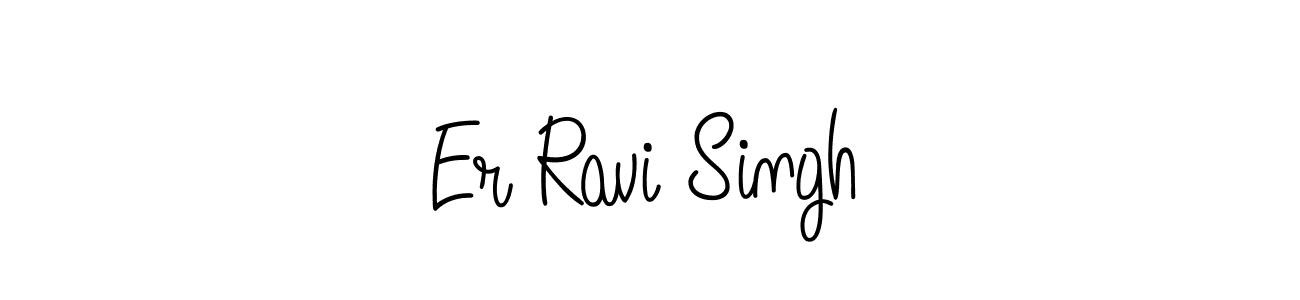 How to make Er Ravi Singh name signature. Use Angelique-Rose-font-FFP style for creating short signs online. This is the latest handwritten sign. Er Ravi Singh signature style 5 images and pictures png