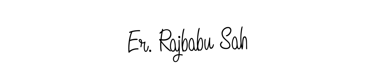 How to make Er. Rajbabu Sah name signature. Use Angelique-Rose-font-FFP style for creating short signs online. This is the latest handwritten sign. Er. Rajbabu Sah signature style 5 images and pictures png