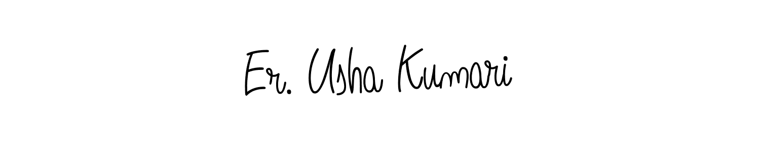 How to make Er. Usha Kumari name signature. Use Angelique-Rose-font-FFP style for creating short signs online. This is the latest handwritten sign. Er. Usha Kumari signature style 5 images and pictures png