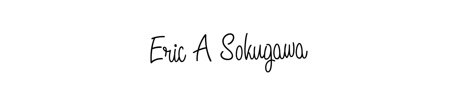 You should practise on your own different ways (Angelique-Rose-font-FFP) to write your name (Eric A Sokugawa) in signature. don't let someone else do it for you. Eric A Sokugawa signature style 5 images and pictures png