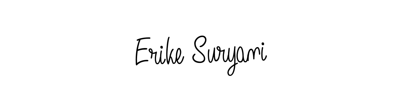 You should practise on your own different ways (Angelique-Rose-font-FFP) to write your name (Erike Suryani) in signature. don't let someone else do it for you. Erike Suryani signature style 5 images and pictures png