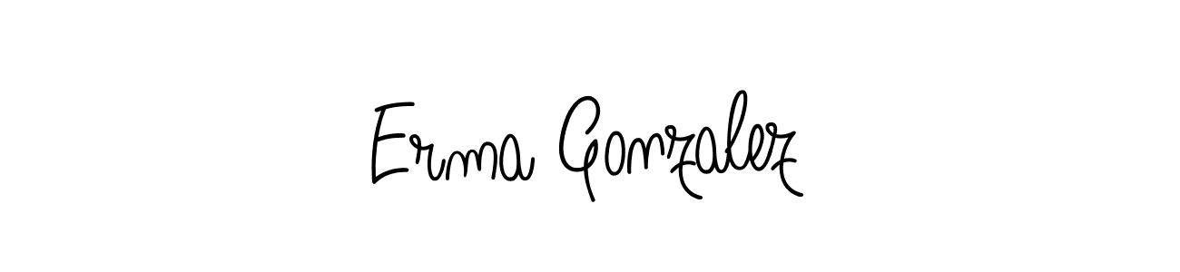 You should practise on your own different ways (Angelique-Rose-font-FFP) to write your name (Erma Gonzalez) in signature. don't let someone else do it for you. Erma Gonzalez signature style 5 images and pictures png