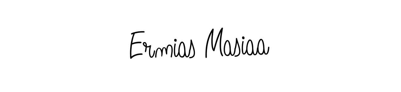 Create a beautiful signature design for name Ermias Masiaa. With this signature (Angelique-Rose-font-FFP) fonts, you can make a handwritten signature for free. Ermias Masiaa signature style 5 images and pictures png