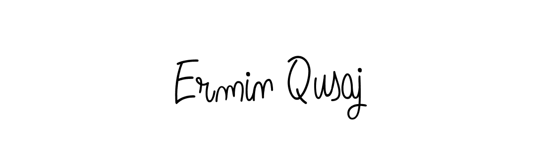 Make a beautiful signature design for name Ermin Qusaj. With this signature (Angelique-Rose-font-FFP) style, you can create a handwritten signature for free. Ermin Qusaj signature style 5 images and pictures png