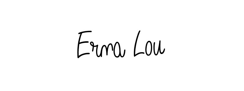 You should practise on your own different ways (Angelique-Rose-font-FFP) to write your name (Erna Lou) in signature. don't let someone else do it for you. Erna Lou signature style 5 images and pictures png