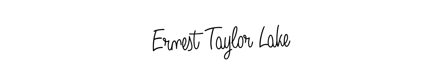 How to make Ernest Taylor Lake name signature. Use Angelique-Rose-font-FFP style for creating short signs online. This is the latest handwritten sign. Ernest Taylor Lake signature style 5 images and pictures png