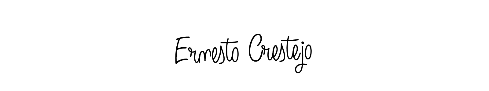 You should practise on your own different ways (Angelique-Rose-font-FFP) to write your name (Ernesto Crestejo) in signature. don't let someone else do it for you. Ernesto Crestejo signature style 5 images and pictures png