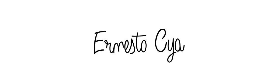 Use a signature maker to create a handwritten signature online. With this signature software, you can design (Angelique-Rose-font-FFP) your own signature for name Ernesto Cya. Ernesto Cya signature style 5 images and pictures png