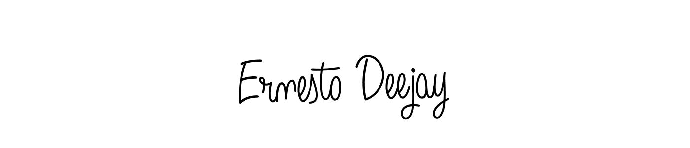 You should practise on your own different ways (Angelique-Rose-font-FFP) to write your name (Ernesto Deejay) in signature. don't let someone else do it for you. Ernesto Deejay signature style 5 images and pictures png