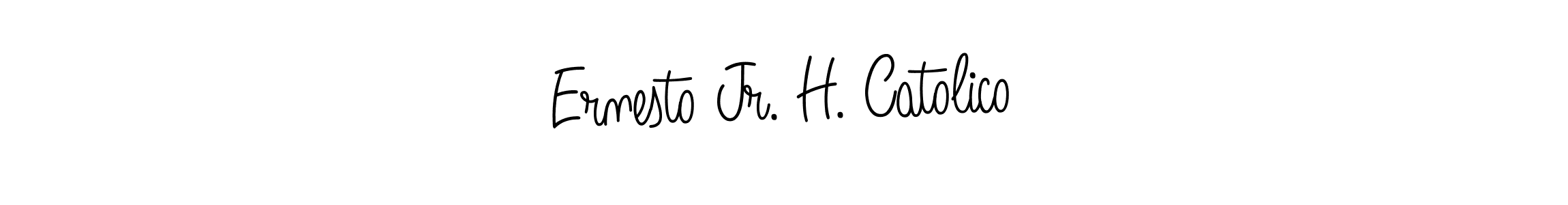 The best way (Angelique-Rose-font-FFP) to make a short signature is to pick only two or three words in your name. The name Ernesto Jr. H. Catolico include a total of six letters. For converting this name. Ernesto Jr. H. Catolico signature style 5 images and pictures png