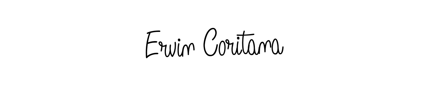 The best way (Angelique-Rose-font-FFP) to make a short signature is to pick only two or three words in your name. The name Ervin Coritana include a total of six letters. For converting this name. Ervin Coritana signature style 5 images and pictures png