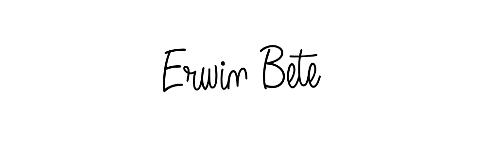 The best way (Angelique-Rose-font-FFP) to make a short signature is to pick only two or three words in your name. The name Erwin Bete include a total of six letters. For converting this name. Erwin Bete signature style 5 images and pictures png