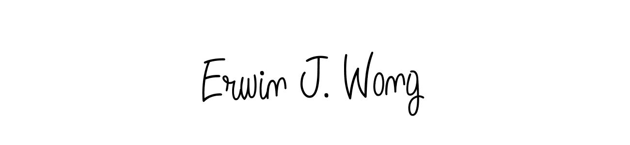 Make a beautiful signature design for name Erwin J. Wong. With this signature (Angelique-Rose-font-FFP) style, you can create a handwritten signature for free. Erwin J. Wong signature style 5 images and pictures png