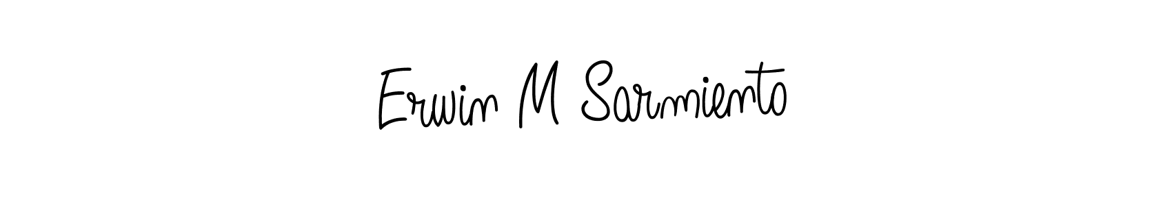 Make a short Erwin M Sarmiento signature style. Manage your documents anywhere anytime using Angelique-Rose-font-FFP. Create and add eSignatures, submit forms, share and send files easily. Erwin M Sarmiento signature style 5 images and pictures png