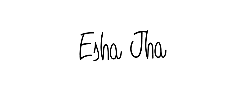 if you are searching for the best signature style for your name Esha Jha. so please give up your signature search. here we have designed multiple signature styles  using Angelique-Rose-font-FFP. Esha Jha signature style 5 images and pictures png