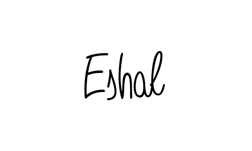 How to make Eshal name signature. Use Angelique-Rose-font-FFP style for creating short signs online. This is the latest handwritten sign. Eshal signature style 5 images and pictures png