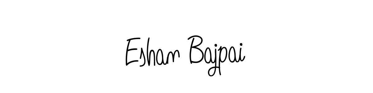 You should practise on your own different ways (Angelique-Rose-font-FFP) to write your name (Eshan Bajpai) in signature. don't let someone else do it for you. Eshan Bajpai signature style 5 images and pictures png