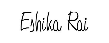 Master the art of signing with Eshika Rai written in fluent Angelique-Rose-font-FFP script. A great template to practice and refine your handwriting. Eshika Rai signature style 5 images and pictures png