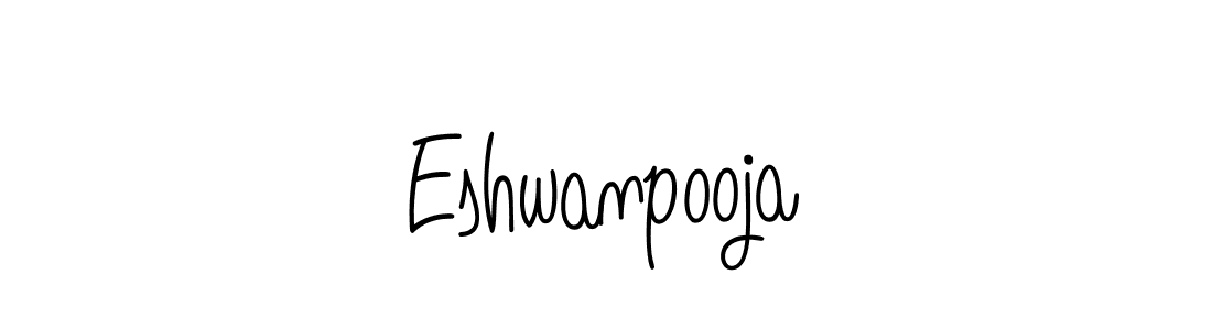 You should practise on your own different ways (Angelique-Rose-font-FFP) to write your name (Eshwanpooja) in signature. don't let someone else do it for you. Eshwanpooja signature style 5 images and pictures png