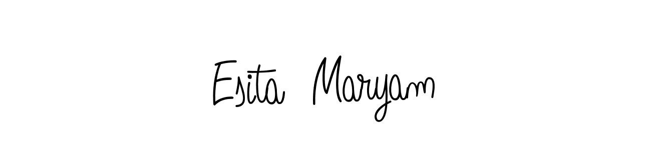 Make a beautiful signature design for name Esita  Maryam. With this signature (Angelique-Rose-font-FFP) style, you can create a handwritten signature for free. Esita  Maryam signature style 5 images and pictures png