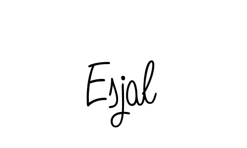 Use a signature maker to create a handwritten signature online. With this signature software, you can design (Angelique-Rose-font-FFP) your own signature for name Esjal. Esjal signature style 5 images and pictures png