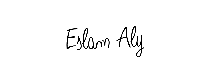 The best way (Angelique-Rose-font-FFP) to make a short signature is to pick only two or three words in your name. The name Eslam Aly include a total of six letters. For converting this name. Eslam Aly signature style 5 images and pictures png