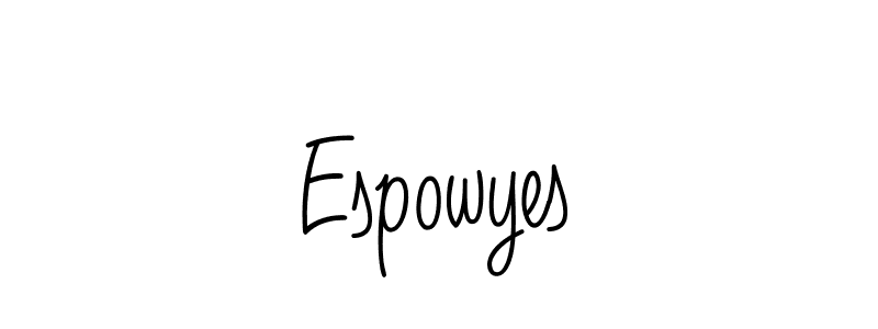 How to make Espowyes name signature. Use Angelique-Rose-font-FFP style for creating short signs online. This is the latest handwritten sign. Espowyes signature style 5 images and pictures png