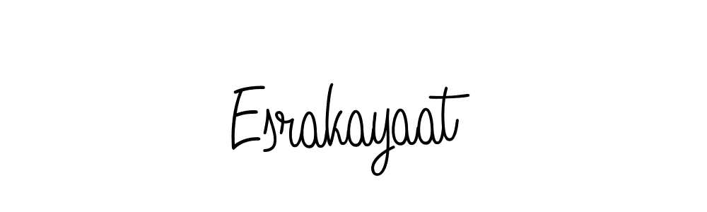 Use a signature maker to create a handwritten signature online. With this signature software, you can design (Angelique-Rose-font-FFP) your own signature for name Esrakayaat. Esrakayaat signature style 5 images and pictures png