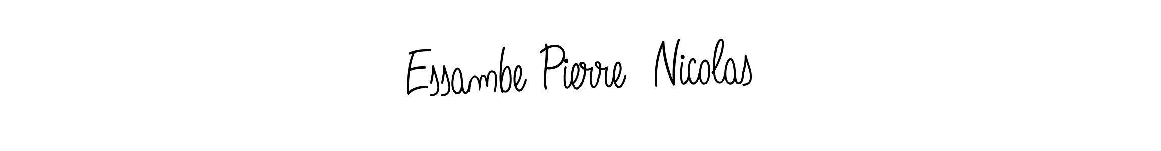 The best way (Angelique-Rose-font-FFP) to make a short signature is to pick only two or three words in your name. The name Essambe Pierre  Nicolas include a total of six letters. For converting this name. Essambe Pierre  Nicolas signature style 5 images and pictures png