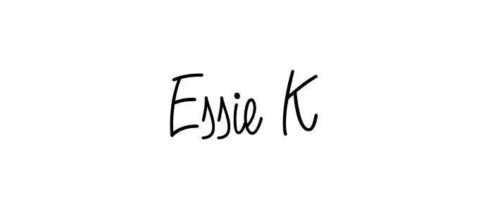 Design your own signature with our free online signature maker. With this signature software, you can create a handwritten (Angelique-Rose-font-FFP) signature for name Essie K. Essie K signature style 5 images and pictures png