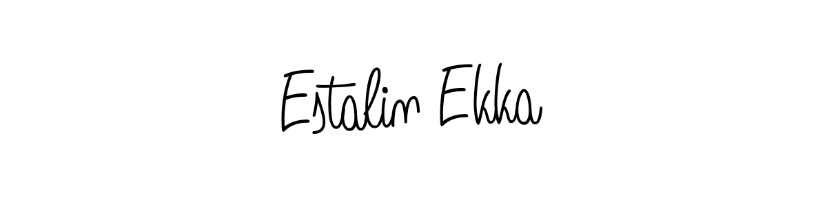 How to make Estalin Ekka name signature. Use Angelique-Rose-font-FFP style for creating short signs online. This is the latest handwritten sign. Estalin Ekka signature style 5 images and pictures png