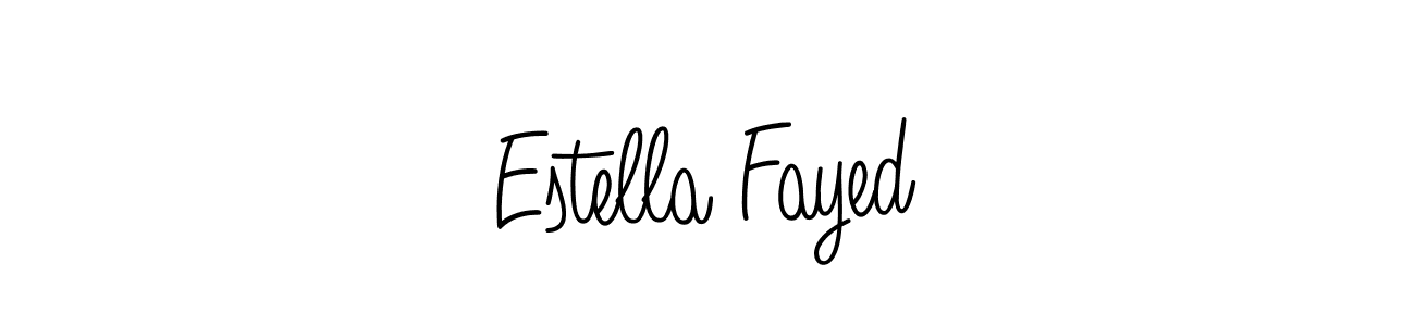 Make a beautiful signature design for name Estella Fayed. With this signature (Angelique-Rose-font-FFP) style, you can create a handwritten signature for free. Estella Fayed signature style 5 images and pictures png