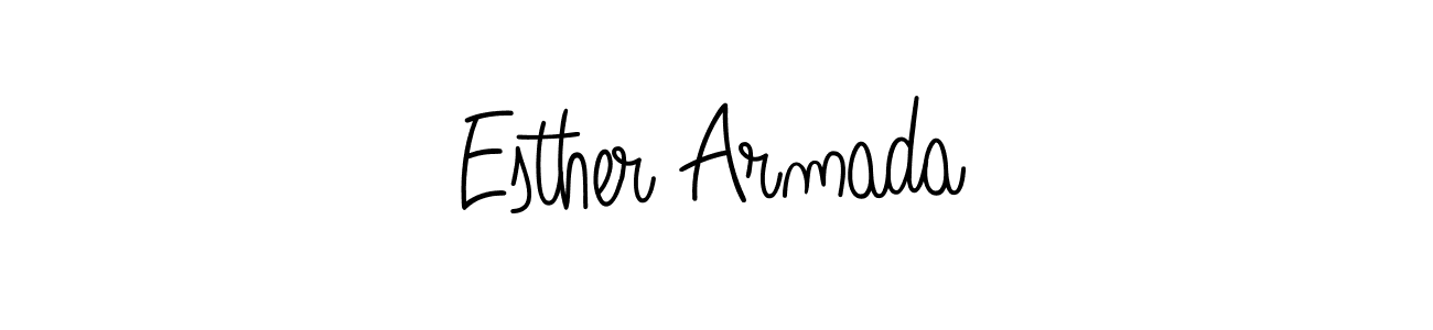 How to make Esther Armada name signature. Use Angelique-Rose-font-FFP style for creating short signs online. This is the latest handwritten sign. Esther Armada signature style 5 images and pictures png