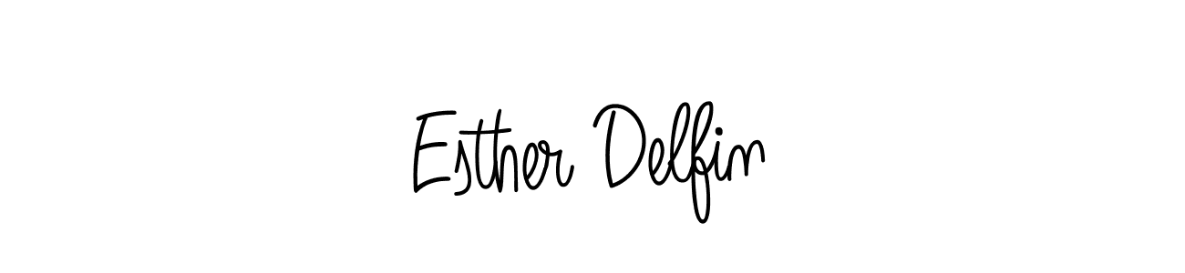 You should practise on your own different ways (Angelique-Rose-font-FFP) to write your name (Esther Delfin) in signature. don't let someone else do it for you. Esther Delfin signature style 5 images and pictures png