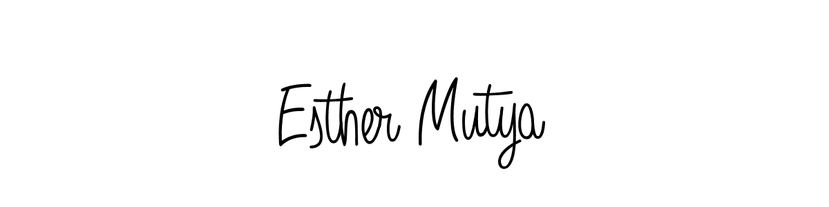 Make a beautiful signature design for name Esther Mutya. With this signature (Angelique-Rose-font-FFP) style, you can create a handwritten signature for free. Esther Mutya signature style 5 images and pictures png
