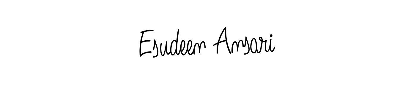 You should practise on your own different ways (Angelique-Rose-font-FFP) to write your name (Esudeen Ansari) in signature. don't let someone else do it for you. Esudeen Ansari signature style 5 images and pictures png