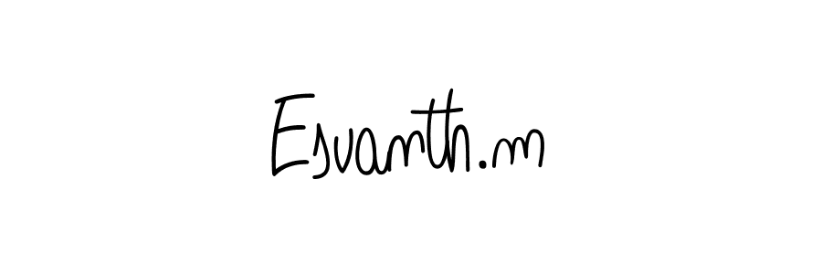 Make a beautiful signature design for name Esvanth.m. With this signature (Angelique-Rose-font-FFP) style, you can create a handwritten signature for free. Esvanth.m signature style 5 images and pictures png