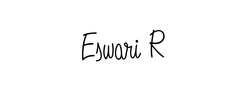 Use a signature maker to create a handwritten signature online. With this signature software, you can design (Angelique-Rose-font-FFP) your own signature for name Eswari R. Eswari R signature style 5 images and pictures png