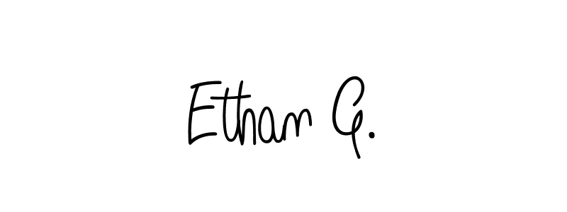 The best way (Angelique-Rose-font-FFP) to make a short signature is to pick only two or three words in your name. The name Ethan G. include a total of six letters. For converting this name. Ethan G. signature style 5 images and pictures png