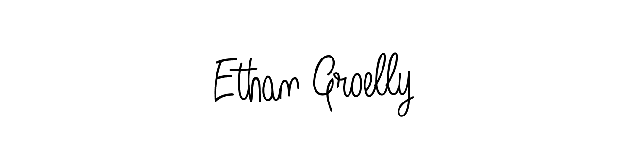 You should practise on your own different ways (Angelique-Rose-font-FFP) to write your name (Ethan Groelly) in signature. don't let someone else do it for you. Ethan Groelly signature style 5 images and pictures png
