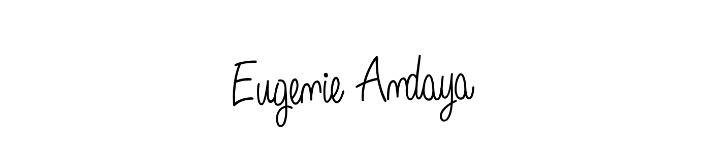 Angelique-Rose-font-FFP is a professional signature style that is perfect for those who want to add a touch of class to their signature. It is also a great choice for those who want to make their signature more unique. Get Eugenie Andaya name to fancy signature for free. Eugenie Andaya signature style 5 images and pictures png