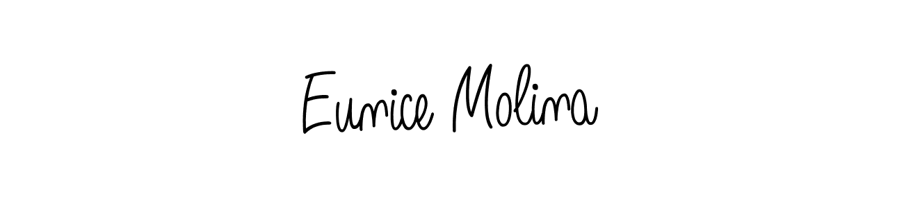 Use a signature maker to create a handwritten signature online. With this signature software, you can design (Angelique-Rose-font-FFP) your own signature for name Eunice Molina. Eunice Molina signature style 5 images and pictures png
