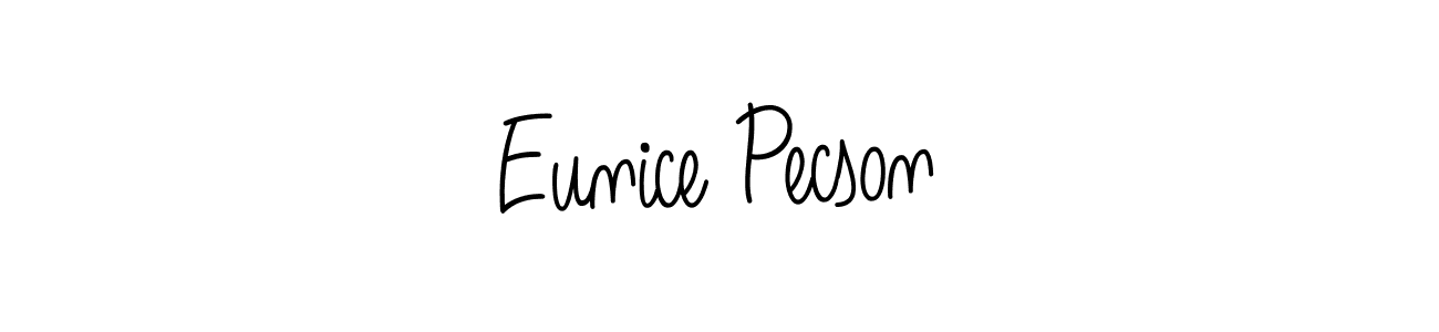 Make a beautiful signature design for name Eunice Pecson. With this signature (Angelique-Rose-font-FFP) style, you can create a handwritten signature for free. Eunice Pecson signature style 5 images and pictures png