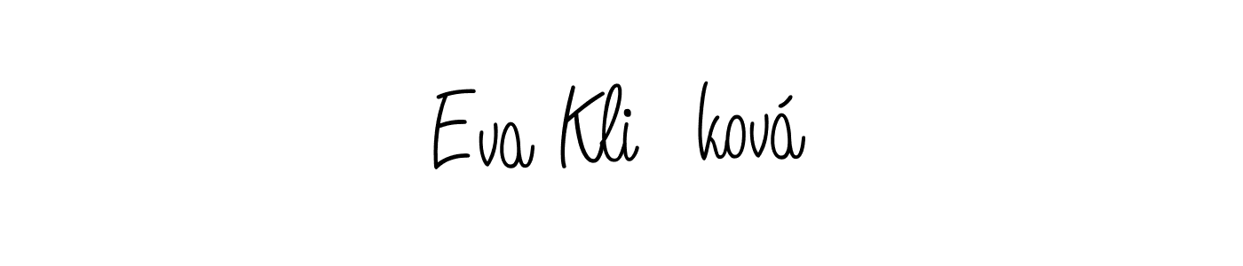 Eva Kličková stylish signature style. Best Handwritten Sign (Angelique-Rose-font-FFP) for my name. Handwritten Signature Collection Ideas for my name Eva Kličková. Eva Kličková signature style 5 images and pictures png
